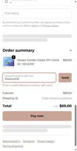 Discount10 coupon verification screenshot