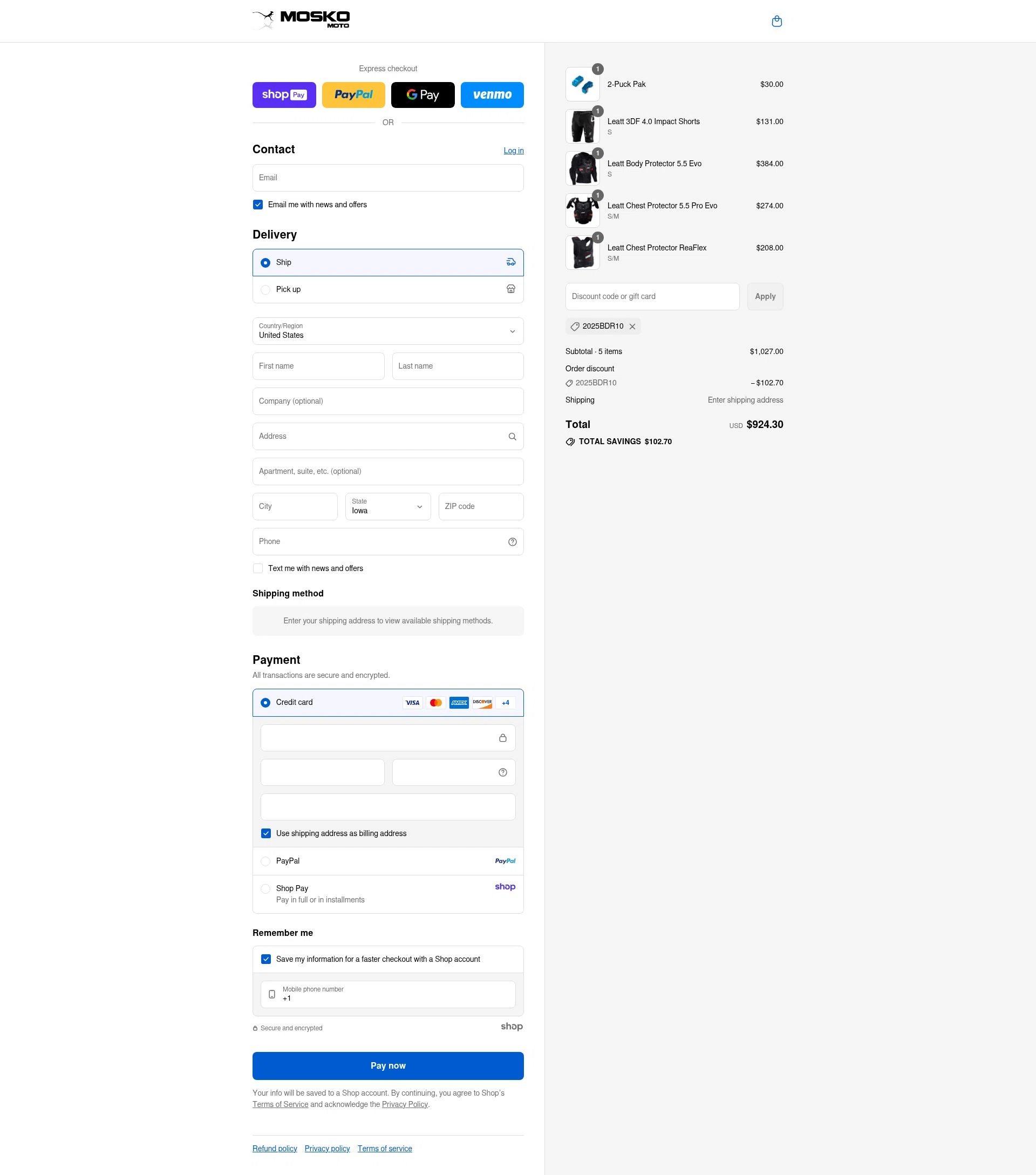 Mosko Moto checkout page showing Mosko Moto discount code box | Screenshot taken by SimplyCodes community member on Aug 21, 2025