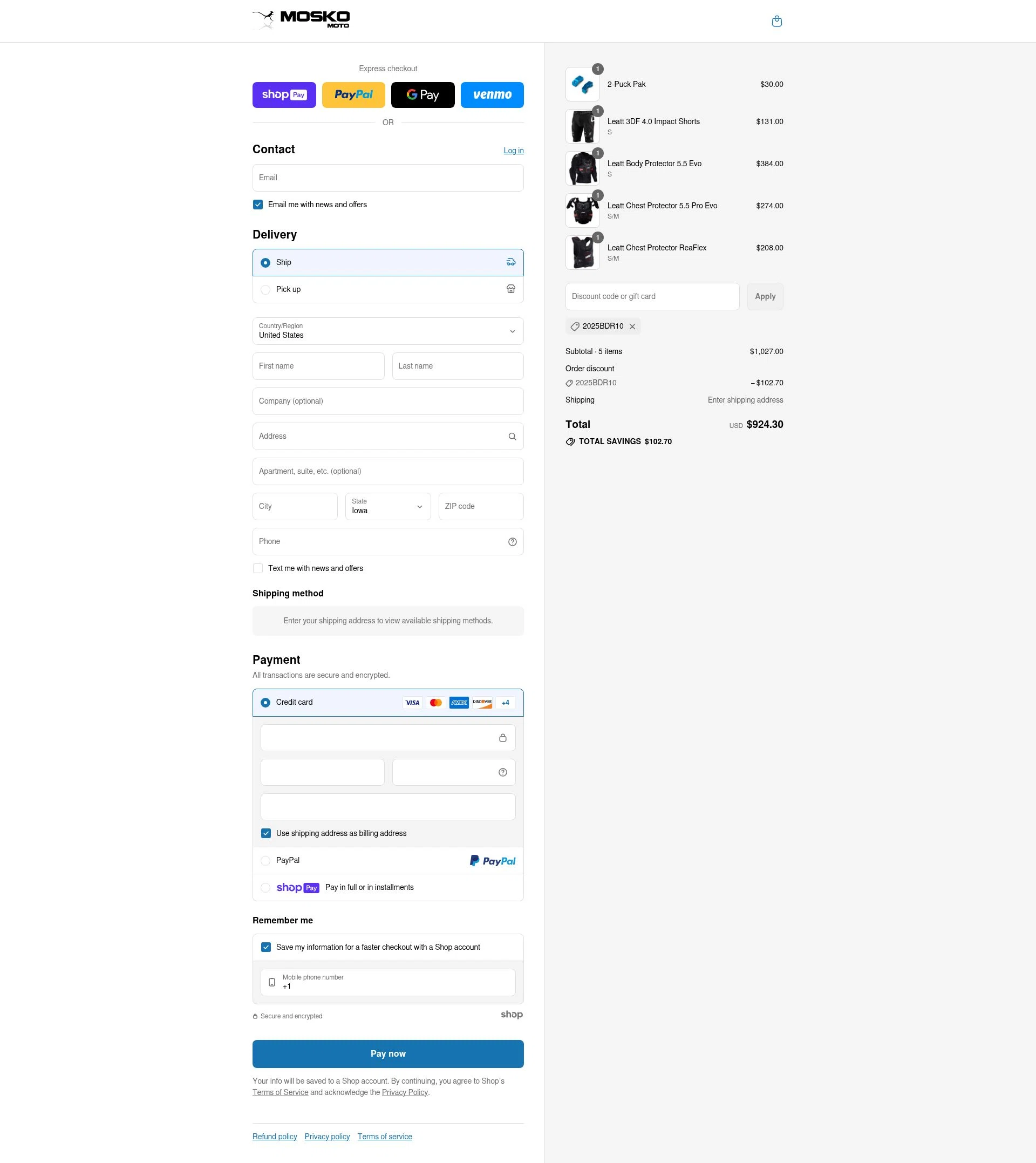 Mosko Moto checkout page showing Mosko Moto discount code box | Screenshot taken by SimplyCodes community member on Aug 4, 2025