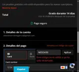 MOSSA30 coupon verification screenshot