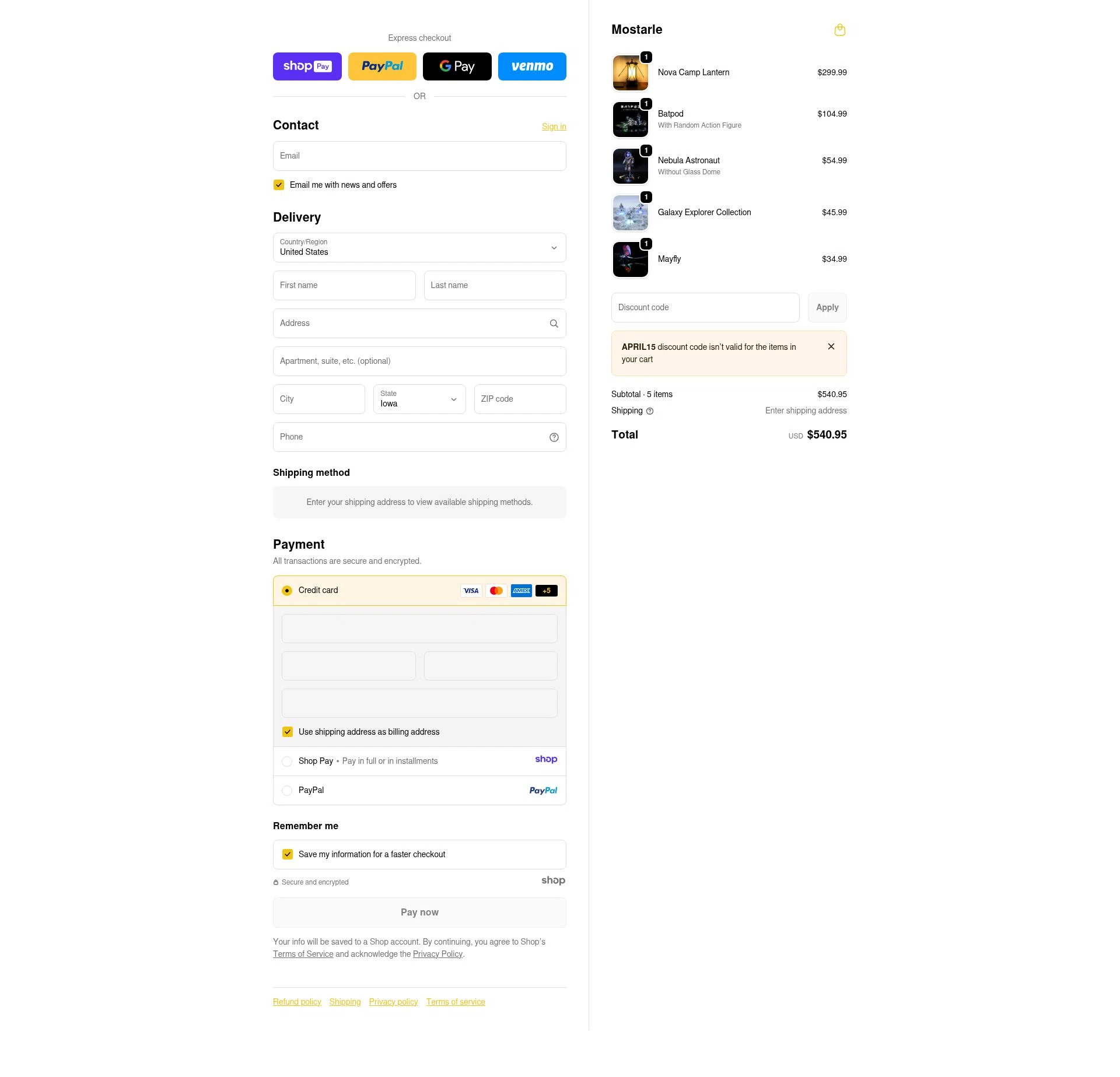 Mostarle checkout page showing Mostarle discount code box | Screenshot taken by SimplyCodes community member on Jan 10, 2026
