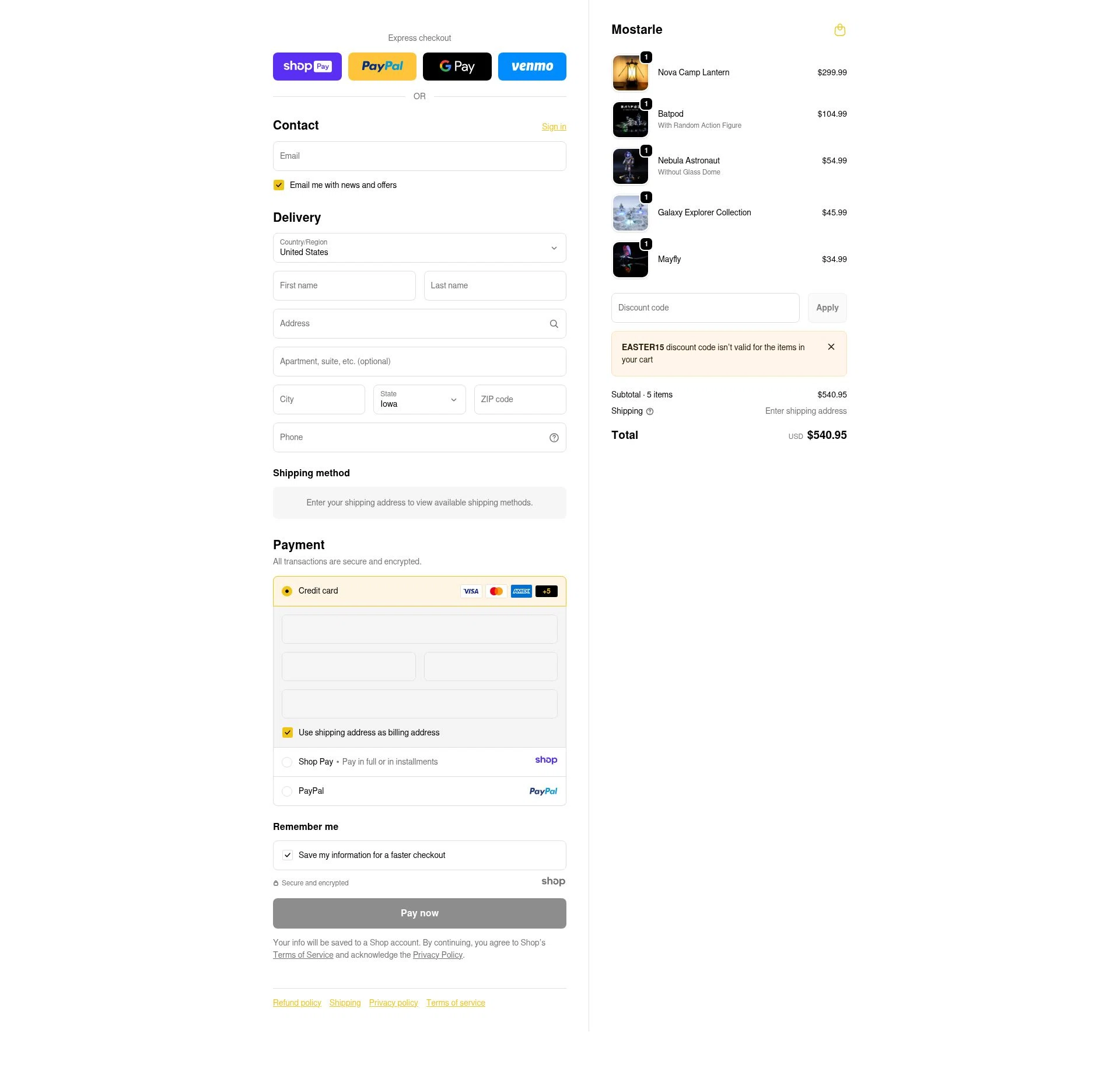 Mostarle checkout page showing Mostarle discount code box | Screenshot taken by SimplyCodes community member on Jan 10, 2026