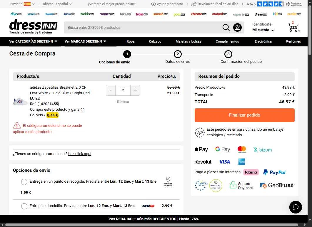 Motardinn checkout page showing Motardinn promo code box | Screenshot taken by SimplyCodes community member on Jan 11, 2026
