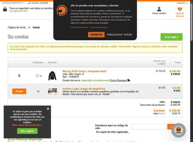Motoin checkout page showing Motoin discount code box | Screenshot taken by SimplyCodes community member on Jun 3, 2025