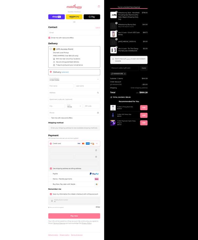 Motorbunny checkout page showing Motorbunny discount code box | Screenshot taken by SimplyCodes community member on Jun 27, 2025