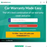MotorEasy Car Warranty coupon verification screenshot