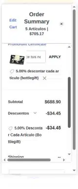 bottlegift coupon verification screenshot