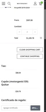 motorgenic139 coupon verification screenshot