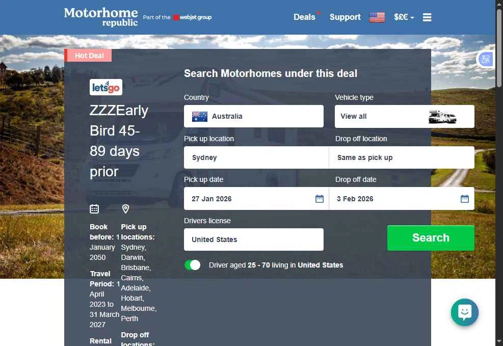 Motorhome Republic checkout page showing Motorhome Republic promo code box | Screenshot taken by SimplyCodes community member on Jan 24, 2026