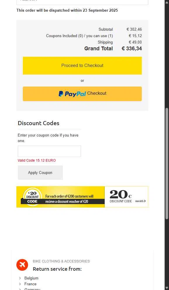 Motostorm checkout page showing Motostorm discount code box | Screenshot taken by SimplyCodes community member on Sep 21, 2025