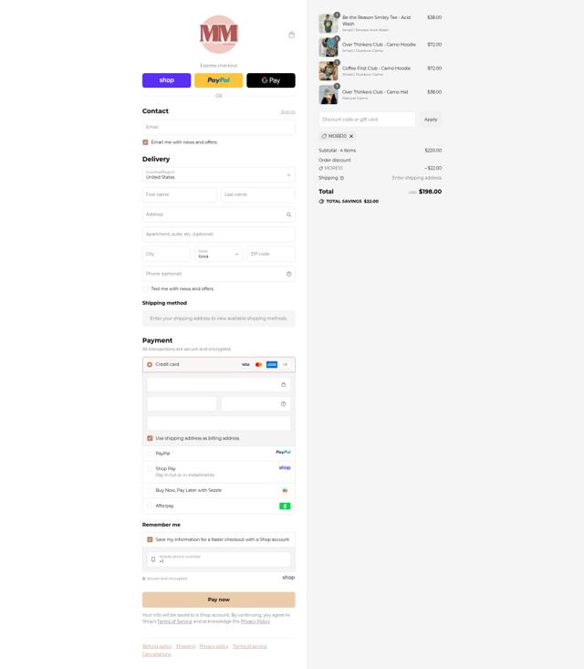 Mountain Moverz checkout page showing Mountain Moverz coupon code box | Screenshot taken by SimplyCodes community member on Sep 14, 2025