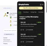 MOVE2PLAY10 coupon verification screenshot