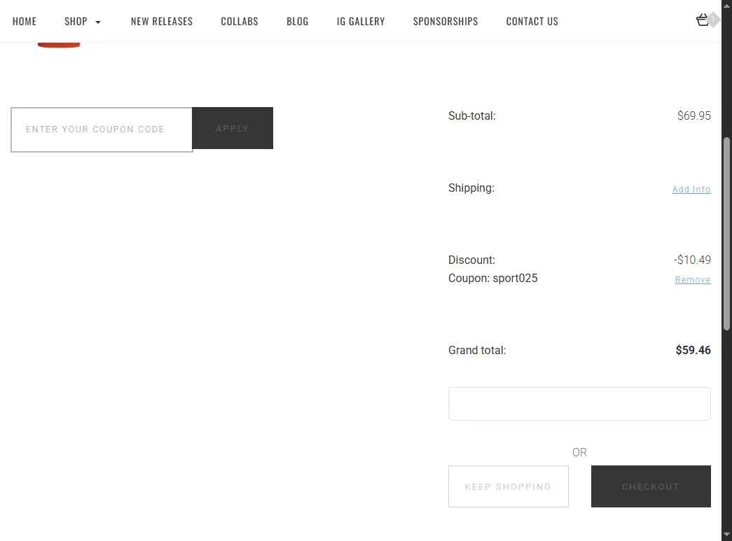 Moya Brand checkout page showing Moya Brand discount code box | Screenshot taken by SimplyCodes community member on Jan 30, 2026
