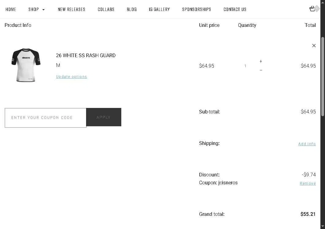 Moya Brand checkout page showing Moya Brand discount code box | Screenshot taken by SimplyCodes community member on Feb 7, 2026