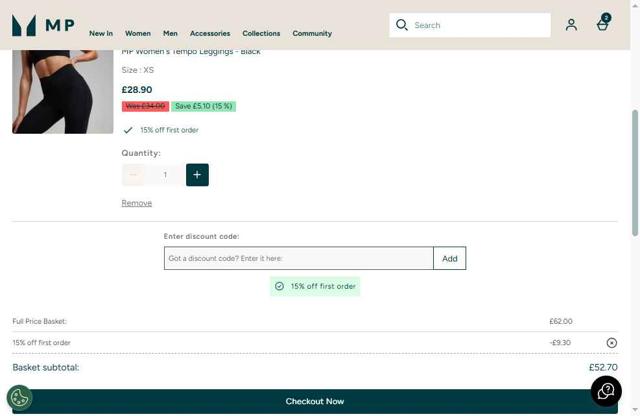 MP checkout page showing MP promo code box | Screenshot taken by SimplyCodes community member on Jun 16, 2025