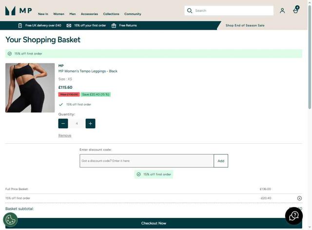 MP checkout page showing MP promo code box | Screenshot taken by SimplyCodes community member on Sep 1, 2025