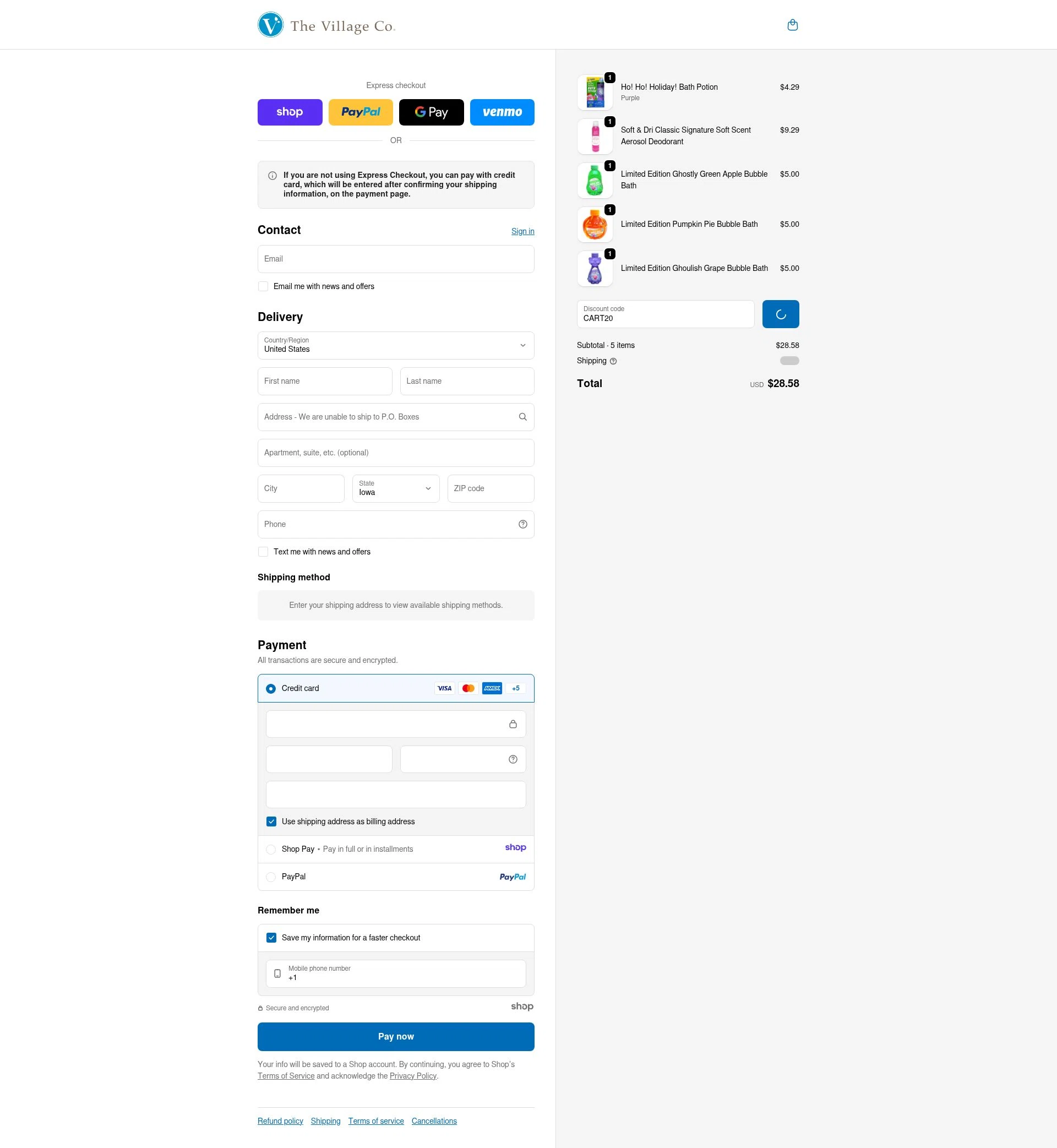 Mr. Bubble checkout page showing Mr. Bubble promo code box | Screenshot taken by SimplyCodes community member on Jan 2, 2026