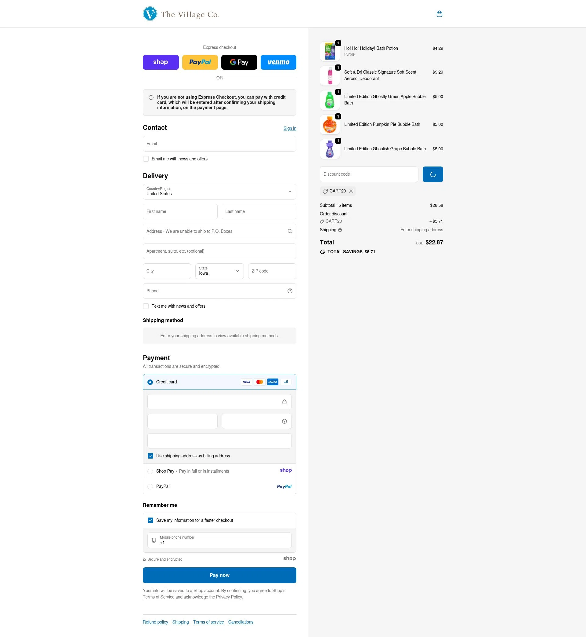 Mr. Bubble checkout page showing Mr. Bubble promo code box | Screenshot taken by SimplyCodes community member on Dec 24, 2025