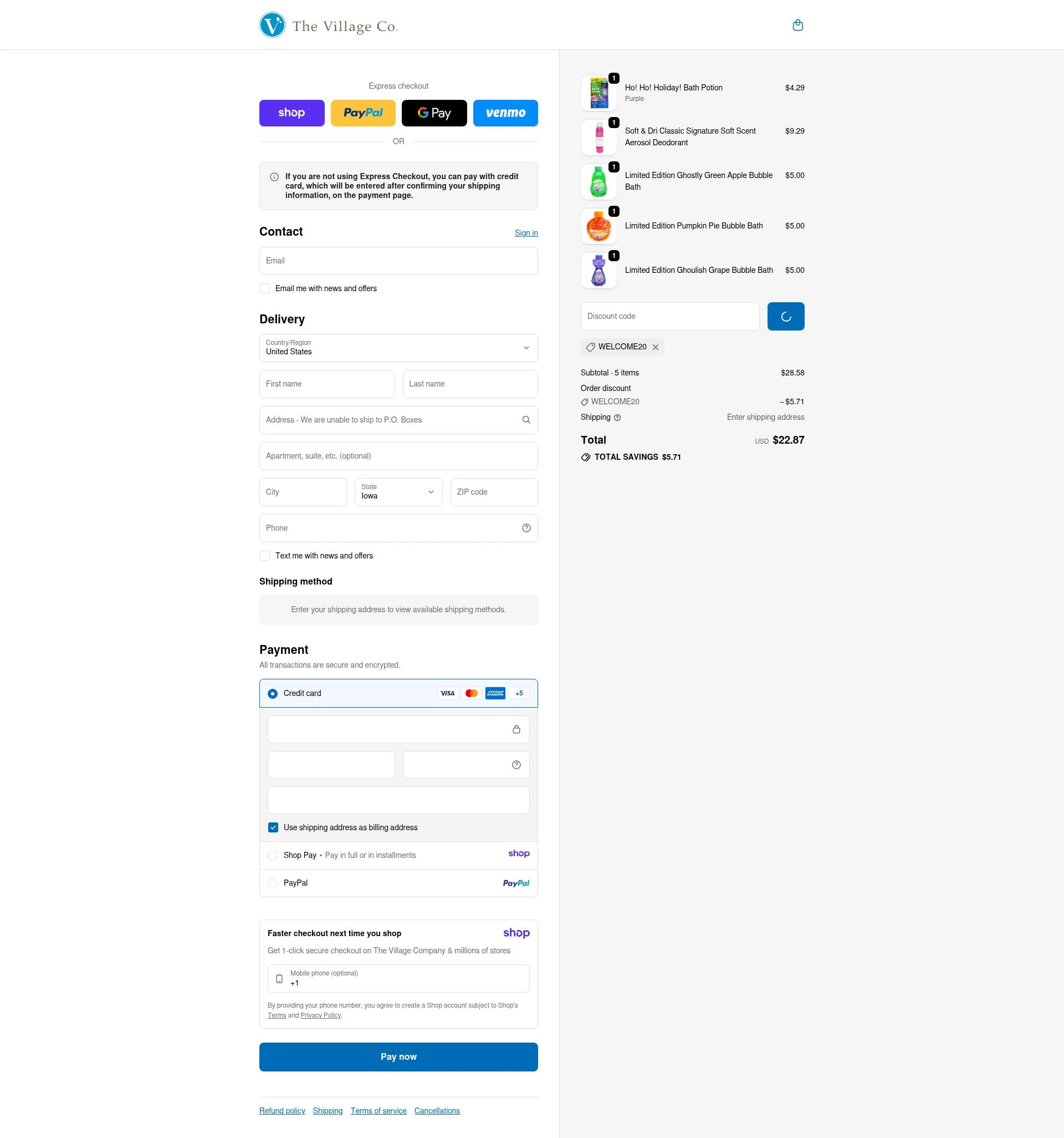 Mr. Bubble checkout page showing Mr. Bubble promo code box | Screenshot taken by SimplyCodes community member on Jan 8, 2026