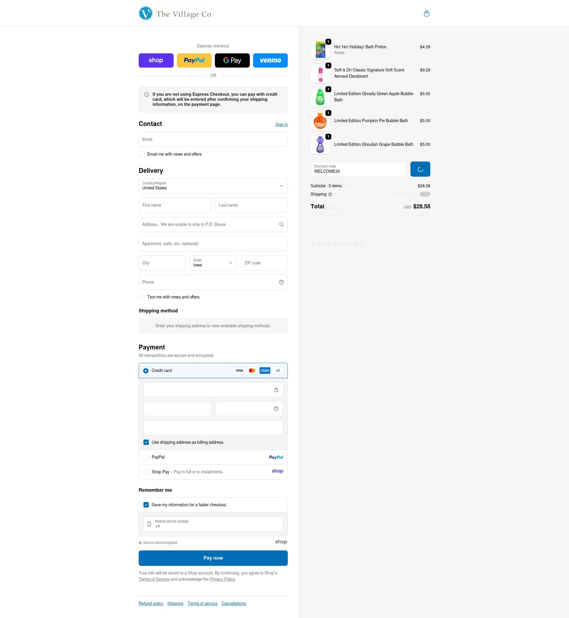 Mr. Bubble checkout page showing Mr. Bubble promo code box | Screenshot taken by SimplyCodes community member on Dec 17, 2025