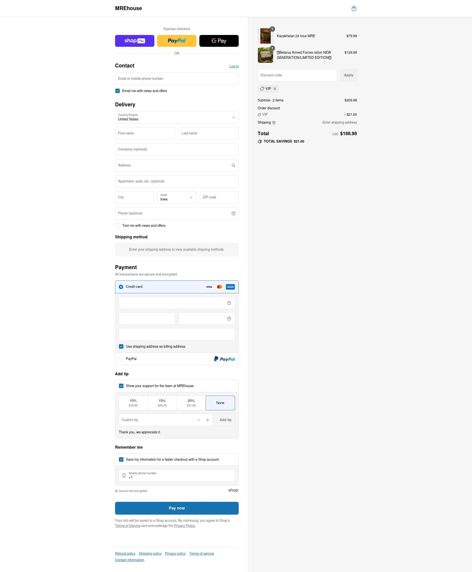 MREhouse checkout page showing MREhouse promo code box | Screenshot taken by SimplyCodes community member on Jul 9, 2025