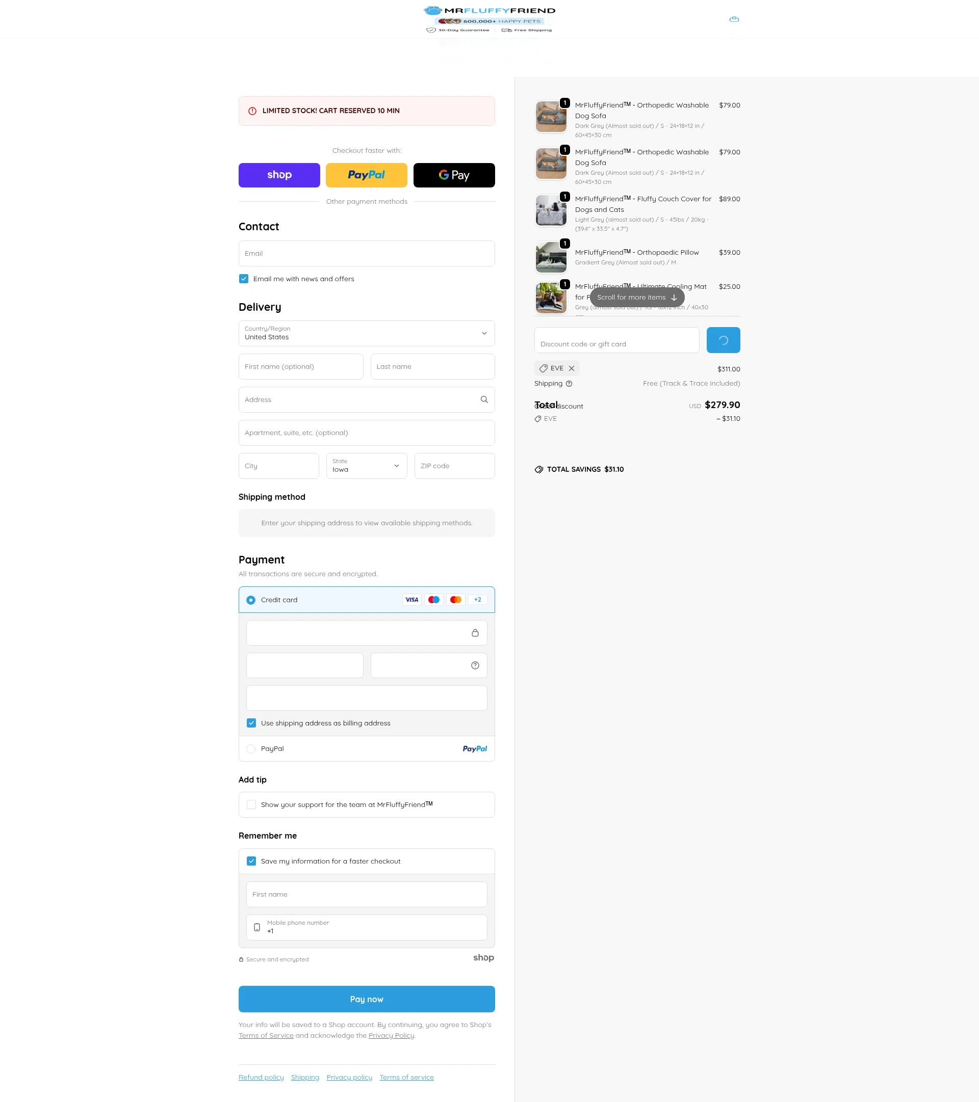MrFluppyFriend checkout page showing MrFluppyFriend promo code box | Screenshot taken by SimplyCodes community member on Jan 27, 2026