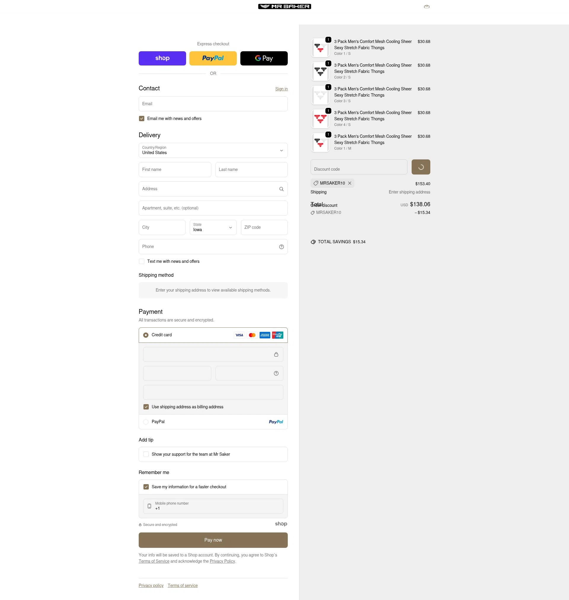 Mr Saker checkout page showing Mr Saker discount code box | Screenshot taken by SimplyCodes community member on Jan 20, 2026