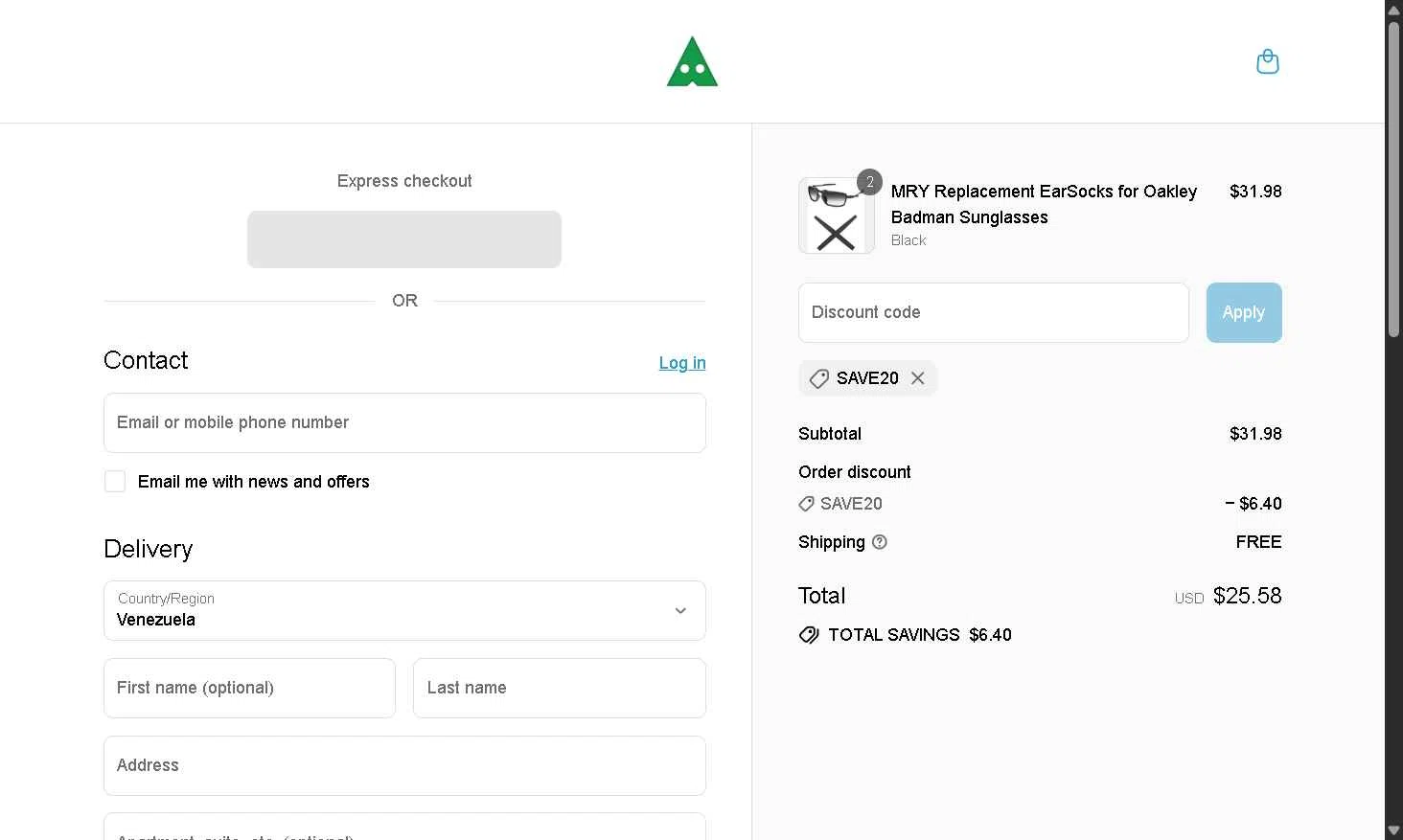 MryLens checkout page showing MryLens discount code box | Screenshot taken by SimplyCodes community member on Jul 5, 2025