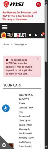 X670ECW coupon verification screenshot