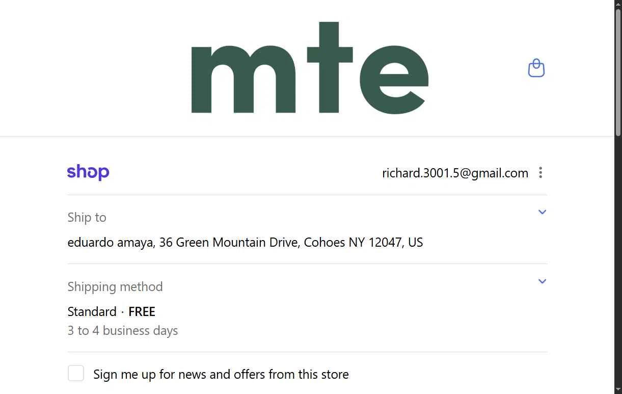 MTE checkout page showing MTE promo code box | Screenshot taken by SimplyCodes community member on Jan 9, 2026