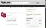Montreal Canadiens Shop coupon verification screenshot