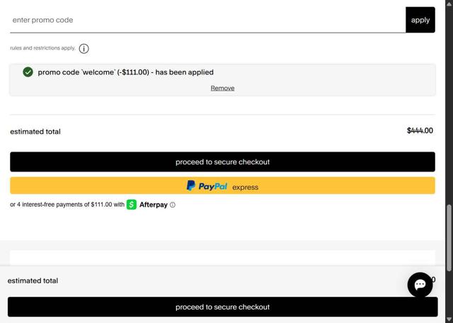 Mugler checkout page showing Mugler promo code box | Screenshot taken by SimplyCodes community member on Jun 26, 2025