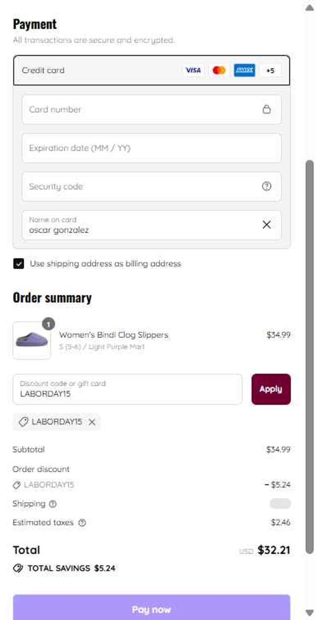 MUK LUKS checkout page showing MUK LUKS coupon code box | Screenshot taken by SimplyCodes community member on Aug 29, 2025