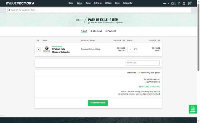 MuleFactory checkout page showing MuleFactory coupon code box | Screenshot taken by SimplyCodes community member on Aug 14, 2025