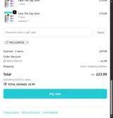 WELCOME20 coupon verification screenshot
