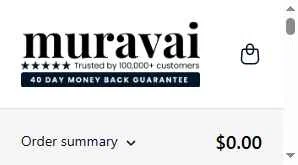 Muravai checkout page showing Muravai discount code box | Screenshot taken by SimplyCodes community member on Jan 24, 2026