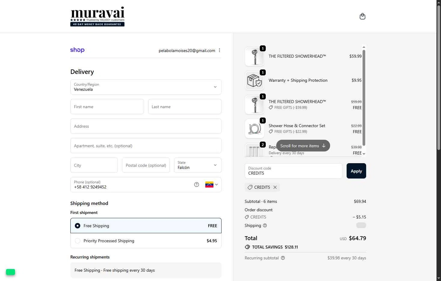 Muravai checkout page showing Muravai discount code box | Screenshot taken by SimplyCodes community member on Dec 26, 2025