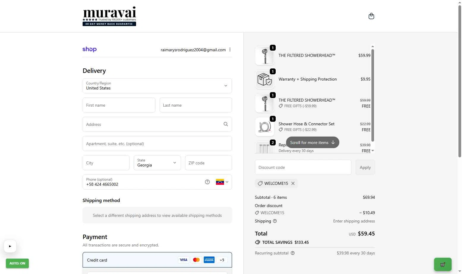Muravai checkout page showing Muravai discount code box | Screenshot taken by SimplyCodes community member on Feb 3, 2026