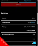 RUSSO15 coupon verification screenshot