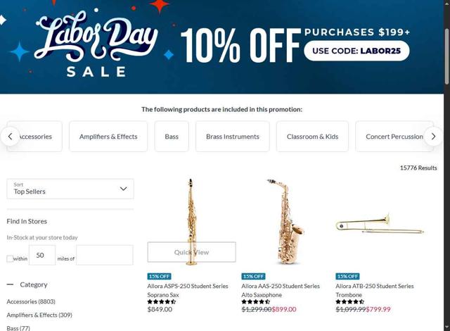 Music & Arts checkout page showing Music & Arts promo code box | Screenshot taken by SimplyCodes community member on Sep 1, 2025