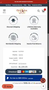 SAS50 coupon verification screenshot