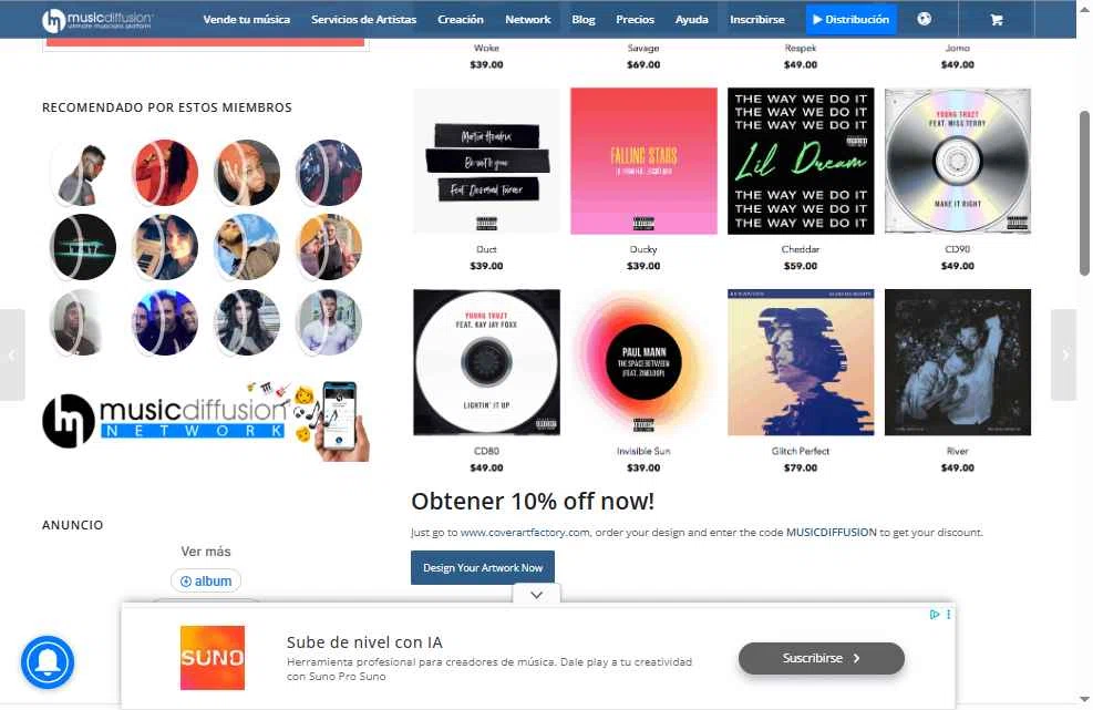 MusicDiffusion checkout page showing MusicDiffusion promo code box | Screenshot taken by SimplyCodes community member on Nov 10, 2025