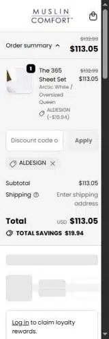 ALDESIGN coupon verification screenshot