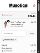 FIRSTTIME10 coupon verification screenshot