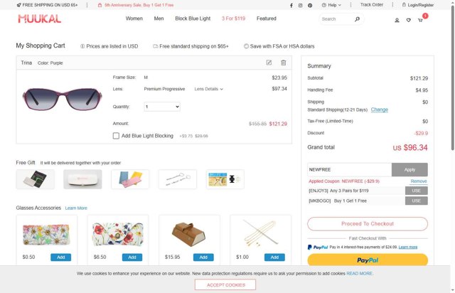 Muukal checkout page showing Muukal coupon code box | Screenshot taken by SimplyCodes community member on Aug 6, 2025