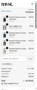 JUSTROB coupon verification screenshot