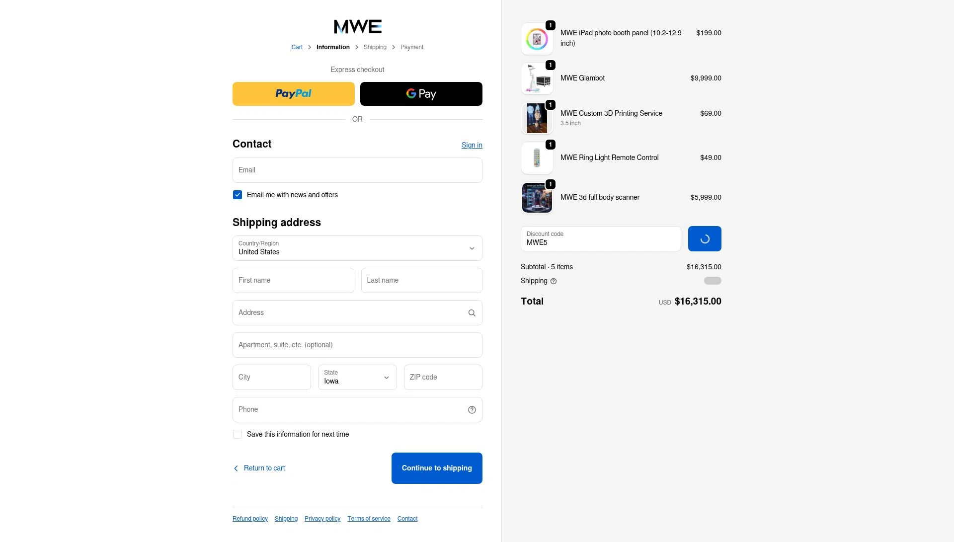 MWE360 checkout page showing MWE360 promo code box | Screenshot taken by SimplyCodes community member on Jan 8, 2026
