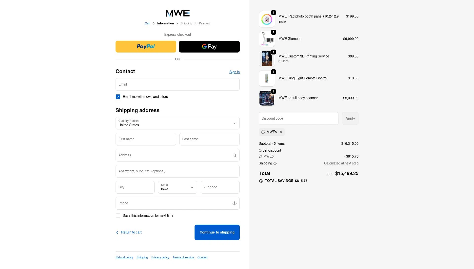MWE360 checkout page showing MWE360 promo code box | Screenshot taken by SimplyCodes community member on Feb 10, 2026