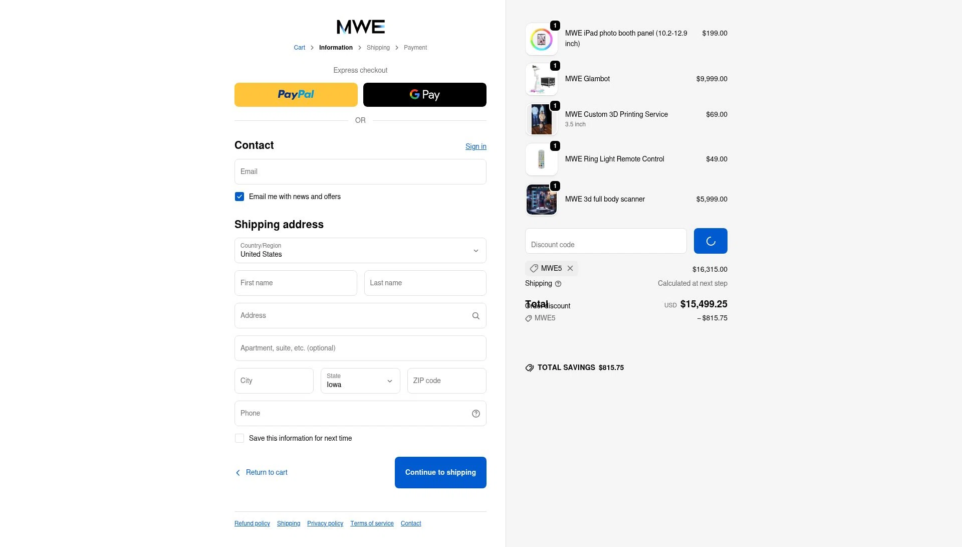 MWE360 checkout page showing MWE360 promo code box | Screenshot taken by SimplyCodes community member on Jan 3, 2026