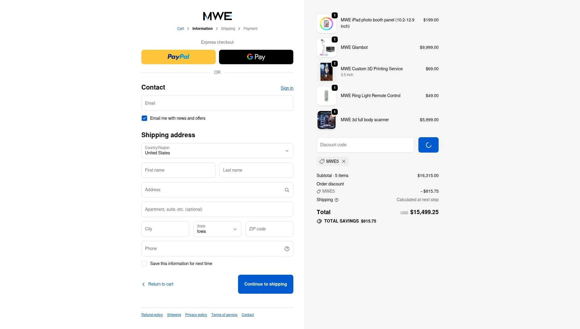 MWE360 checkout page showing MWE360 promo code box | Screenshot taken by SimplyCodes community member on Jan 23, 2026